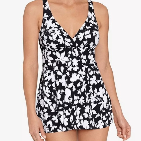 Swim Solutions Other - Swim Solutions Tummy-Control Fly Away Swim Dress NWT